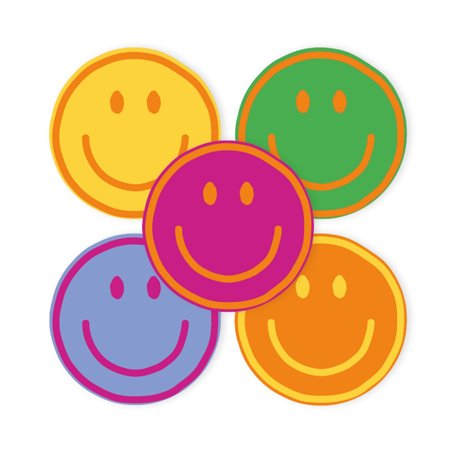 Sticker | Smileys div. kleuren | 5 stuks