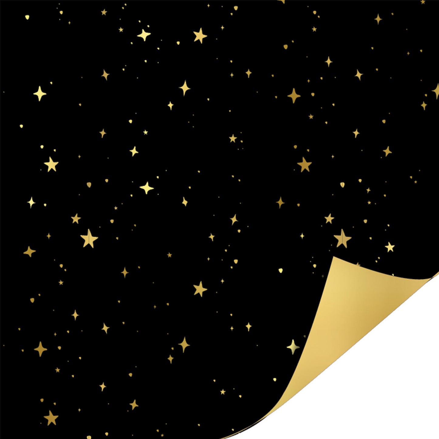 Inpakpapier 70 CM | Stars Zwart Goud | 2 M