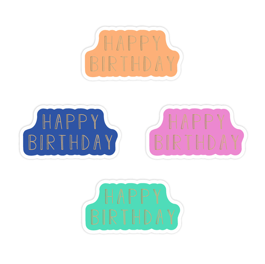 Sticker | Happy Birthday Set | 4 stuks