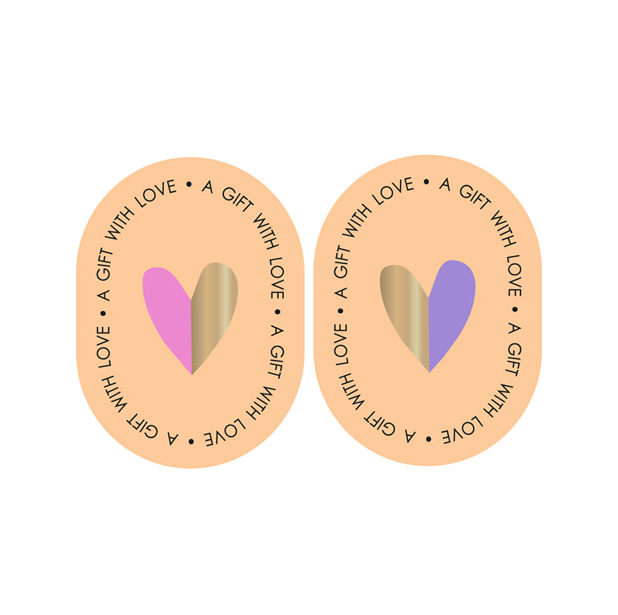 Sticker | Oval Hearts Duo | 4 stuks