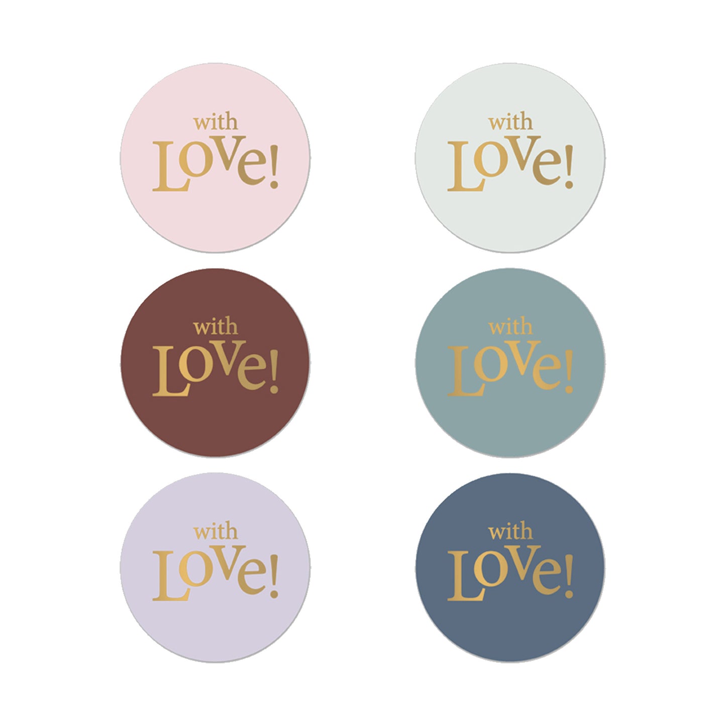Sticker | With Love | 6 stuks