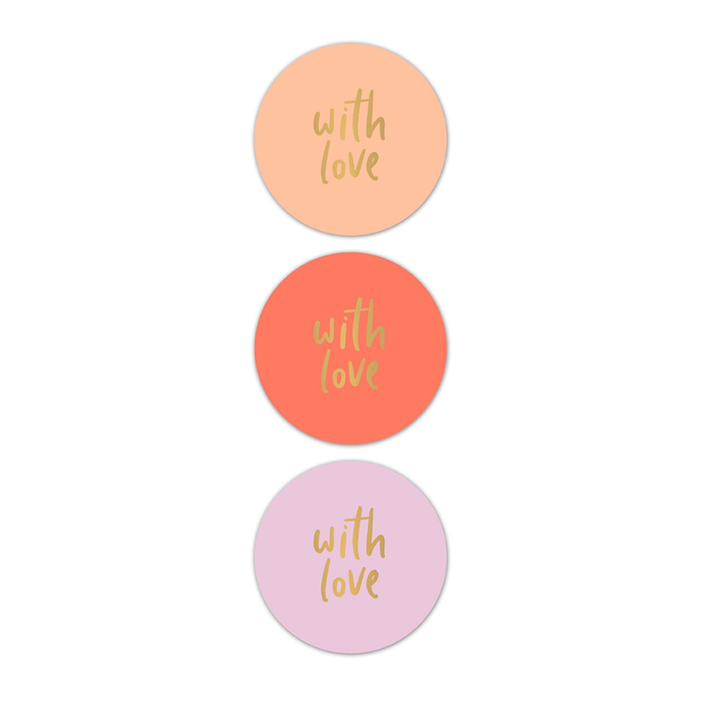 Sticker | With Love Peach | 3 stuks