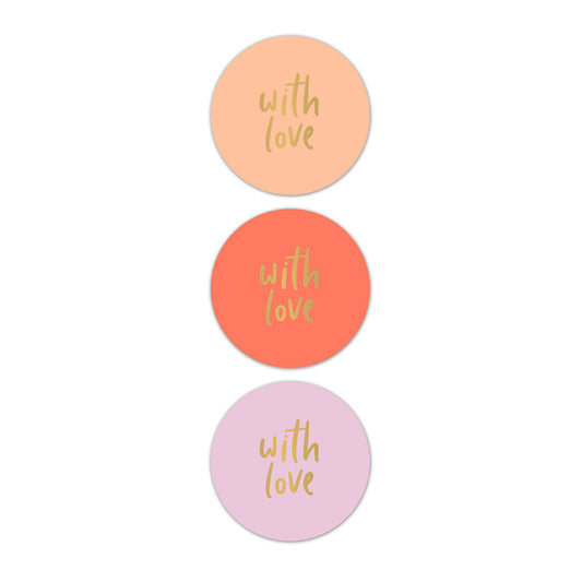 Sticker | With Love Peach | 3 stuks