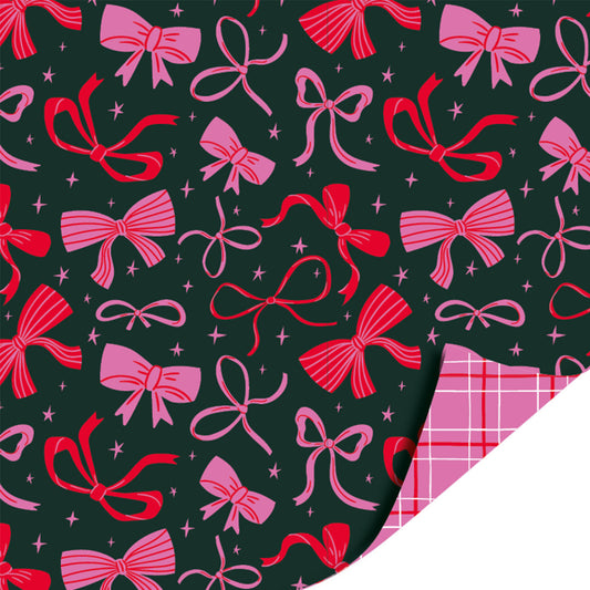 Inpakpapier 30 CM | Strikjes Roze Rood | 3 M