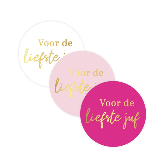 Sticker | Voor De Liefste Juf | 3 stuks
