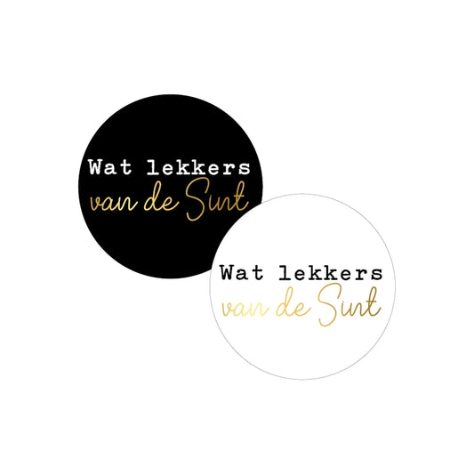 Sticker | Wat Lekkers Van De Sint Zwart Wit | 4 stuks