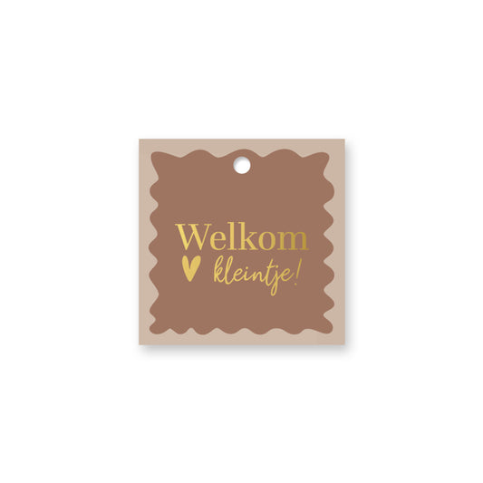Cadeau Label | Welkom Kleintje Mokka | 1 stuk