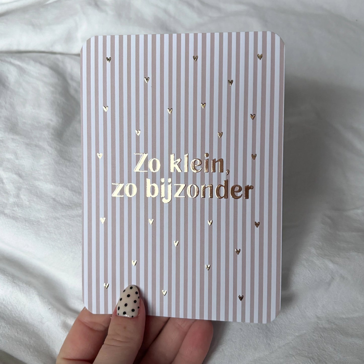 Zo Klein Zo Bijzonder Streep | Goudfolie | Inclusief Envelop