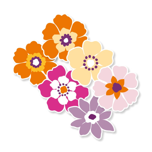 Sticker | Zomerbloemen | 6 stuks