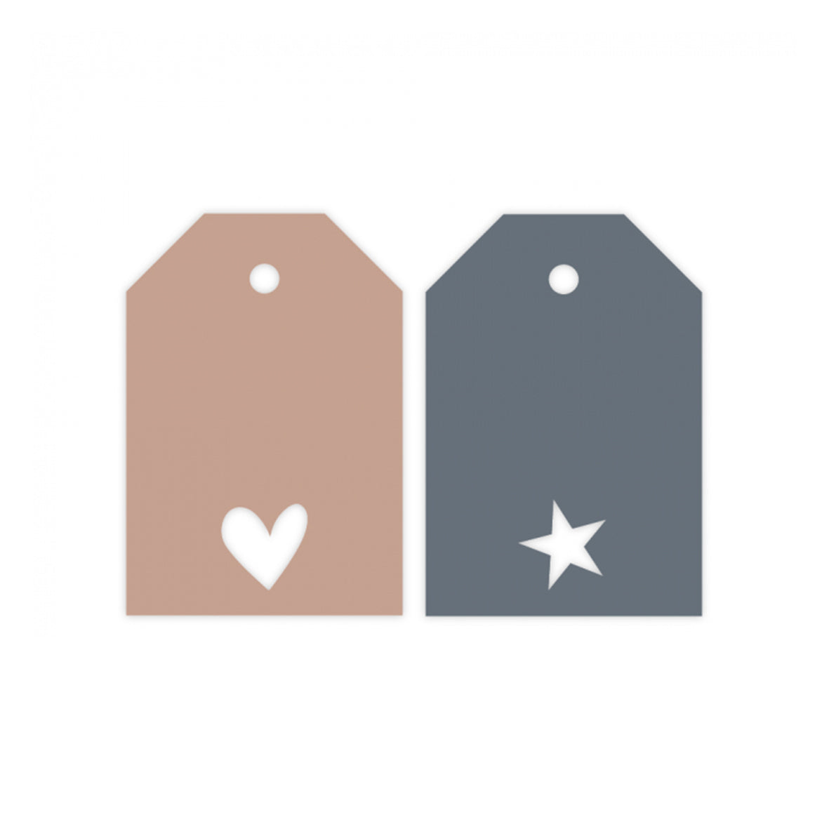 Cadeau Label | Heart & Star Donker | 2 stuks