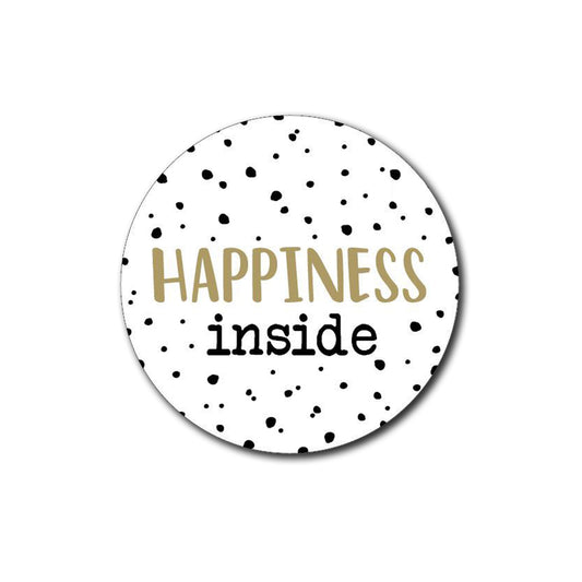 Sticker | Happiness Inside Goud | 5 stuks