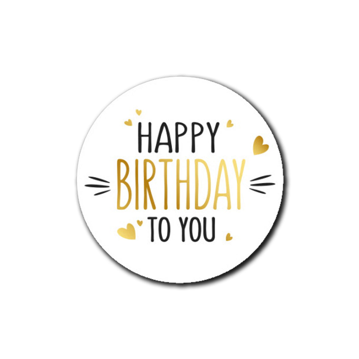 Sticker | Happy Birthday Wit | 5 stuks