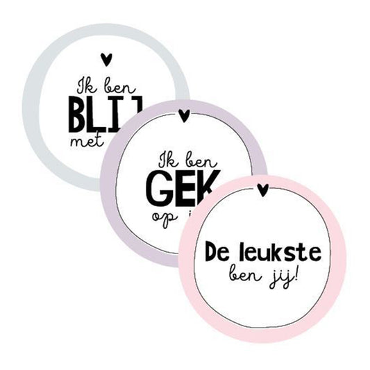 Sticker | Ik Ben Blij Met / Gek Op Jou | 3 stuks
