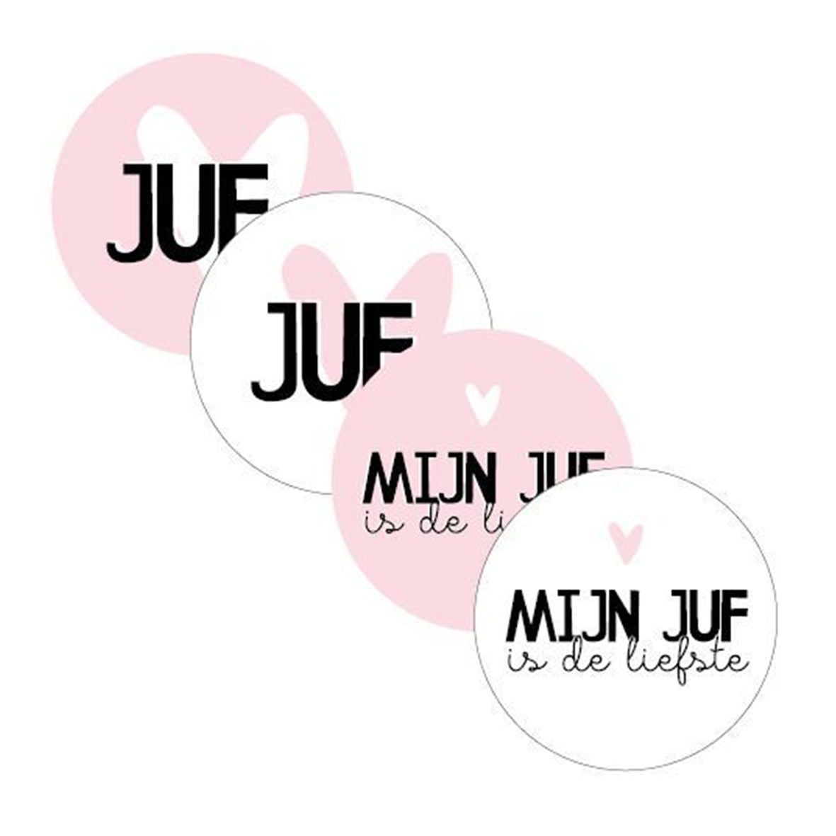 Sticker | Juf Set | 4 stuks