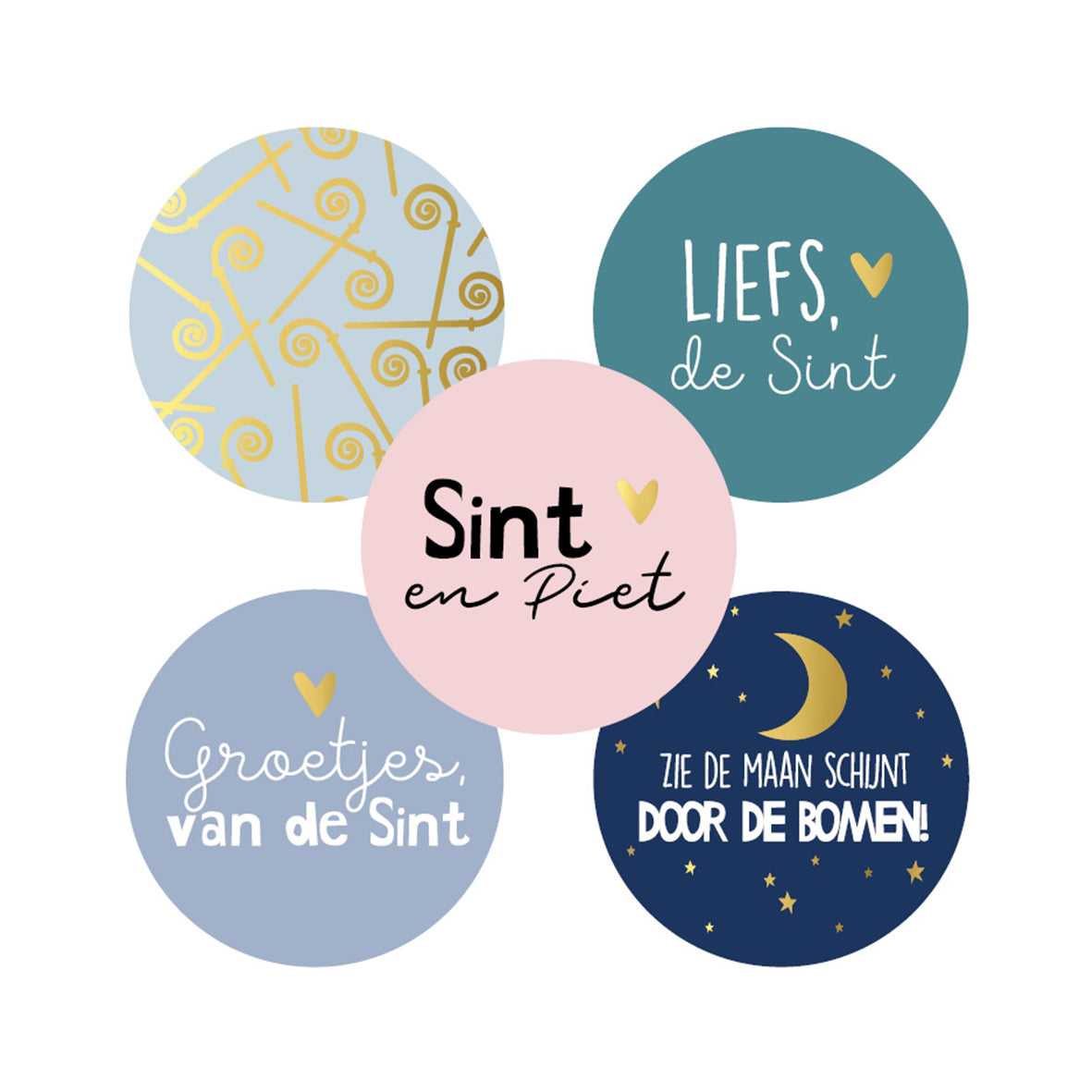 Sticker | Set Sinterklaas Kleur | 5 stuks