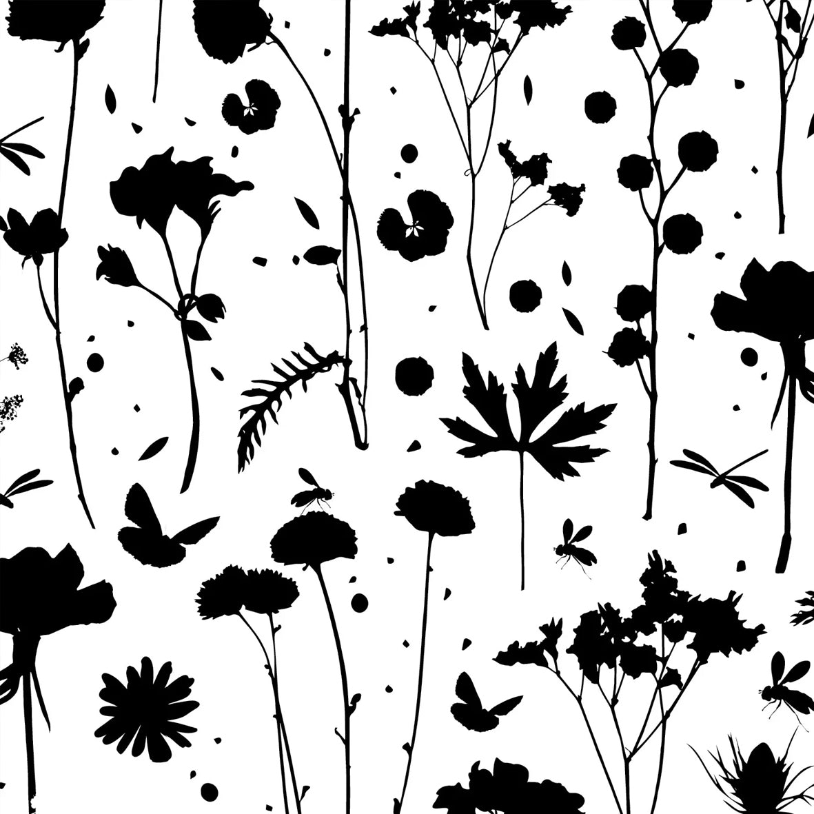 Vloeipapier | Bloemen Zwart-Wit | 5 Vellen